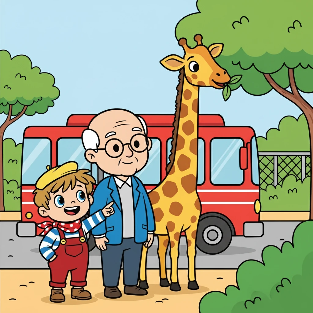 Tous les mercredis, Nathan part en aventure avec Papy au zoo. Ils prennent le bus ensemble, et Nathan est toujours émerveillé par les animaux qu'il y rencontre.