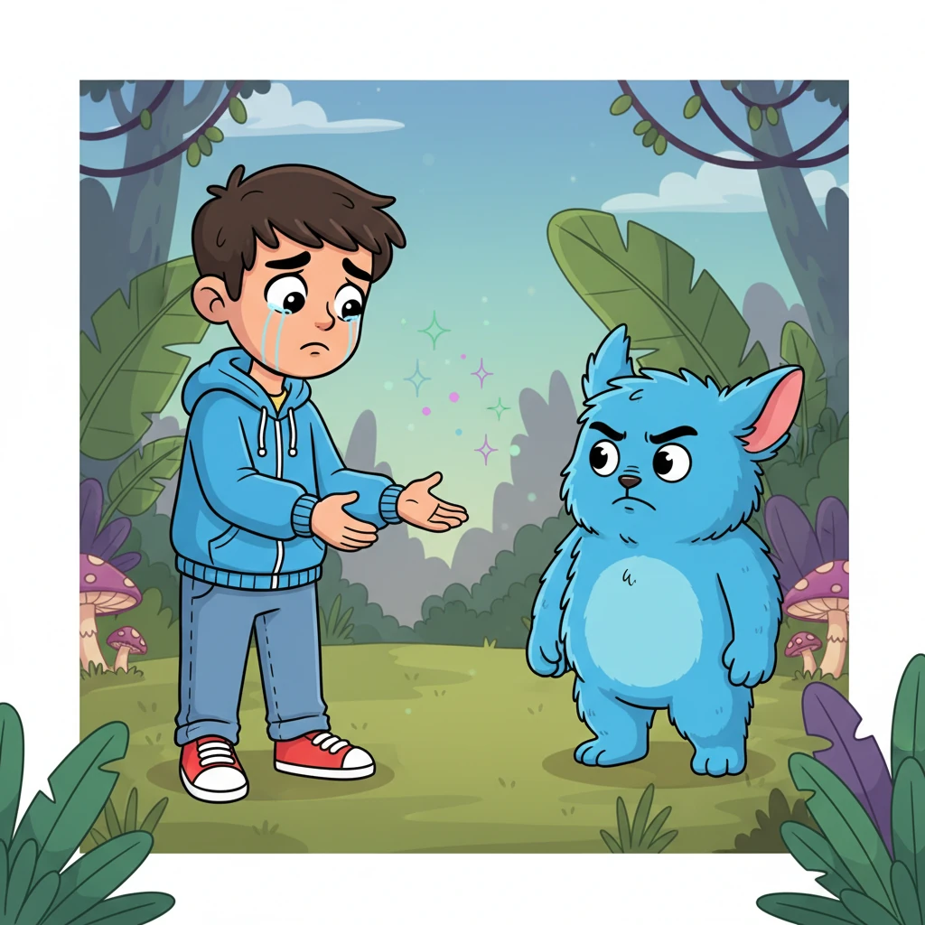 With a heavy heart, Felix finds Oscar and, his voice thick with regret, confesses everything about the spell and its terrible cost. Oscar's playful expression slowly melts into one of profound shock, then a simmering anger as the gravity of the situation sinks in.