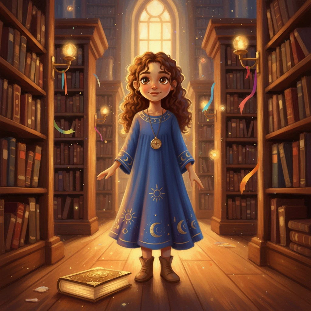 With a soft flicker, Elara was gently returned to the Story Library, the golden book now closed peacefully beside her. The library felt familiar yet profoundly new, imbued with the magic she had just experienced. She felt taller, wiser, and more deeply connected to the wonderful world around her.