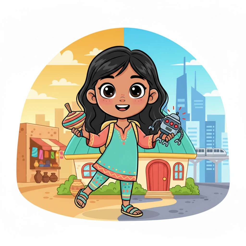 فكرت نور قليلًا ثم قالت بحكمة: "السوق القديم يعلمنا قيمة التراث والبساطة، والسوق الحديث يعلمنا النظام والسرعة." عادت نور إلى منزلها سعيدة مع لعبتها، وأدركت أن الأسواق القديمة والحديثة معًا تجعل حياتنا أجمل وأغنى.