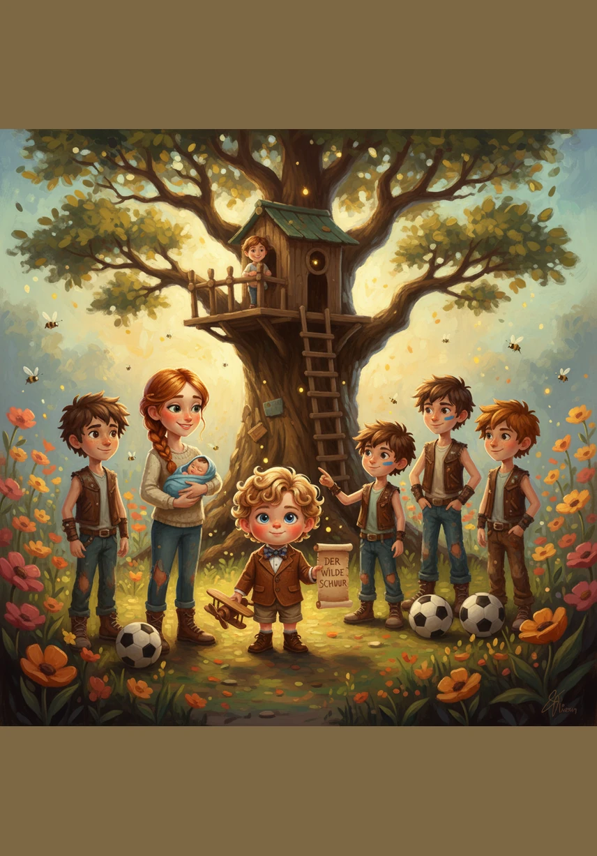 As they reach the entrance, the heavy wooden doors swing open slowly with a gentle, welcoming hum. A stream of warm, golden light pours out from inside, inviting everyone into a world of magic, laughter, and learning.