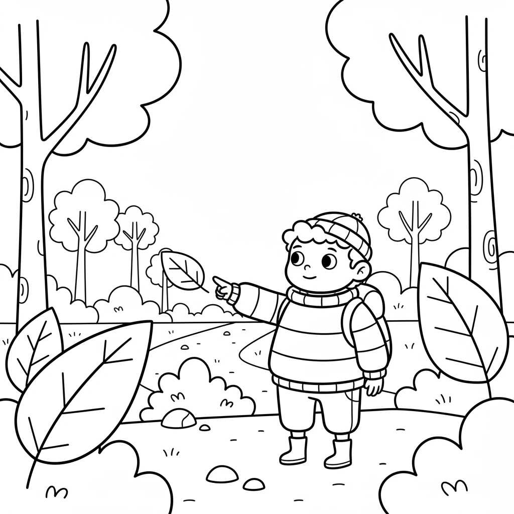 He followed a winding path, his eyes scanning every tree and bush. Each leaf seemed more wonderful than the last. Leo felt like a true explorer on a grand quest.