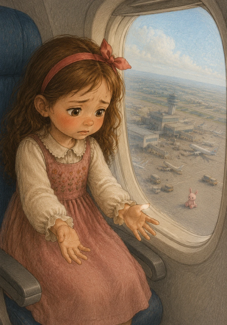 In the chaos of the long journey to a new land, a heartbreaking thing happened: Pinky was accidentally left behind. As the plane soared into the sky, Manessa realized with a heavy heart that her dear bunny was no longer in her arms.