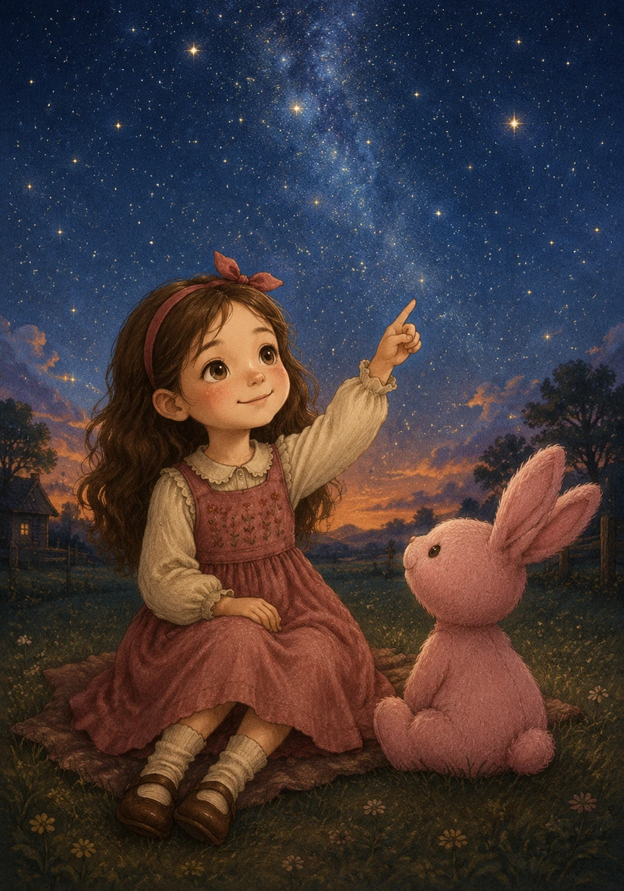 Manessa decided that instead of staying sad, she would celebrate the wonderful times they spent together. She began to tell stories to the stars about her brave bunny friend and their magical days spent playing in the American sunshine.