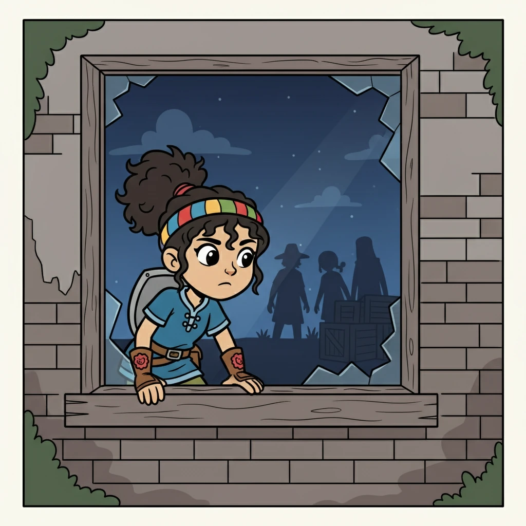 They tracked the strangers to an old, abandoned warehouse on the edge of town. Liam, ever cautious, peered through a broken window, seeing the strangers inside, now joined by a shadowy figure.