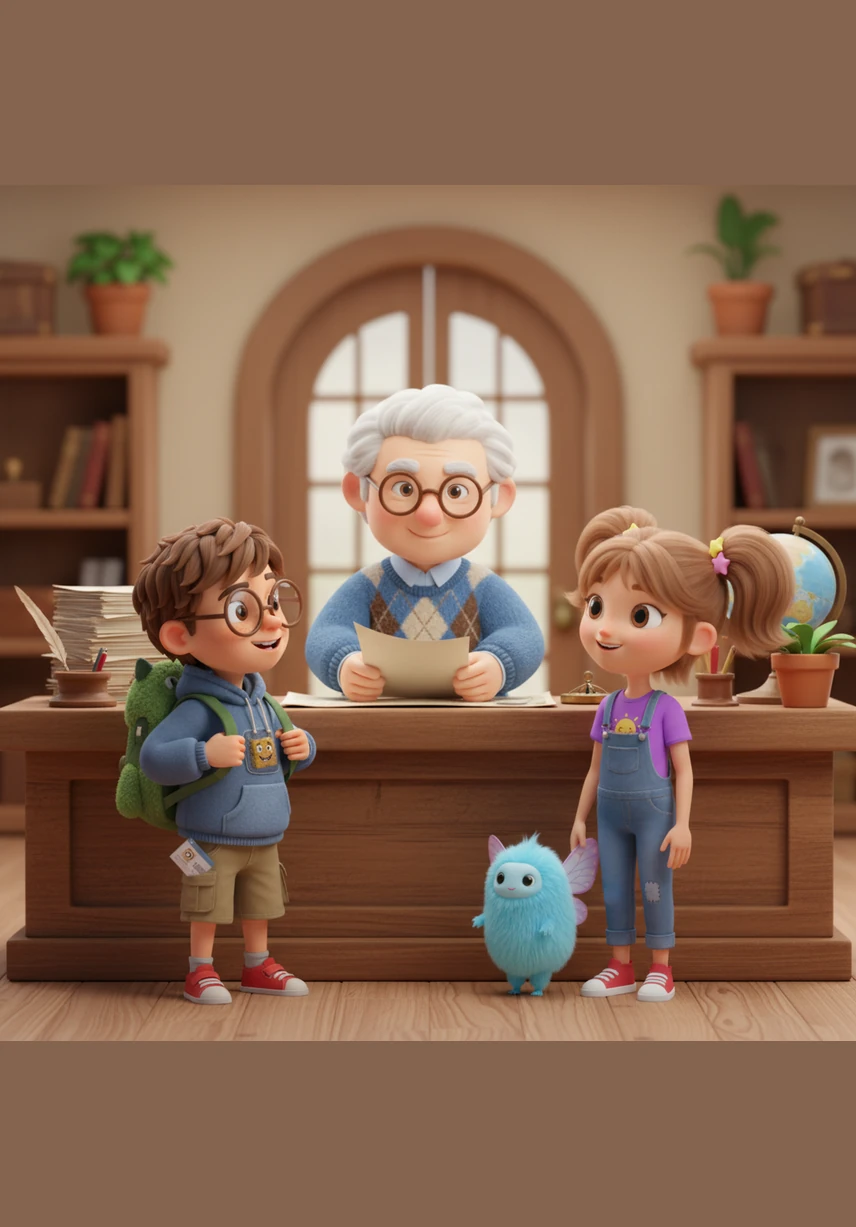 At the front desk sat Mr. Page, a kind man with silver hair and spectacles perched on the tip of his nose. He looked up from a stack of papers with a warm smile and asked the children what kind of adventure they were looking for today.