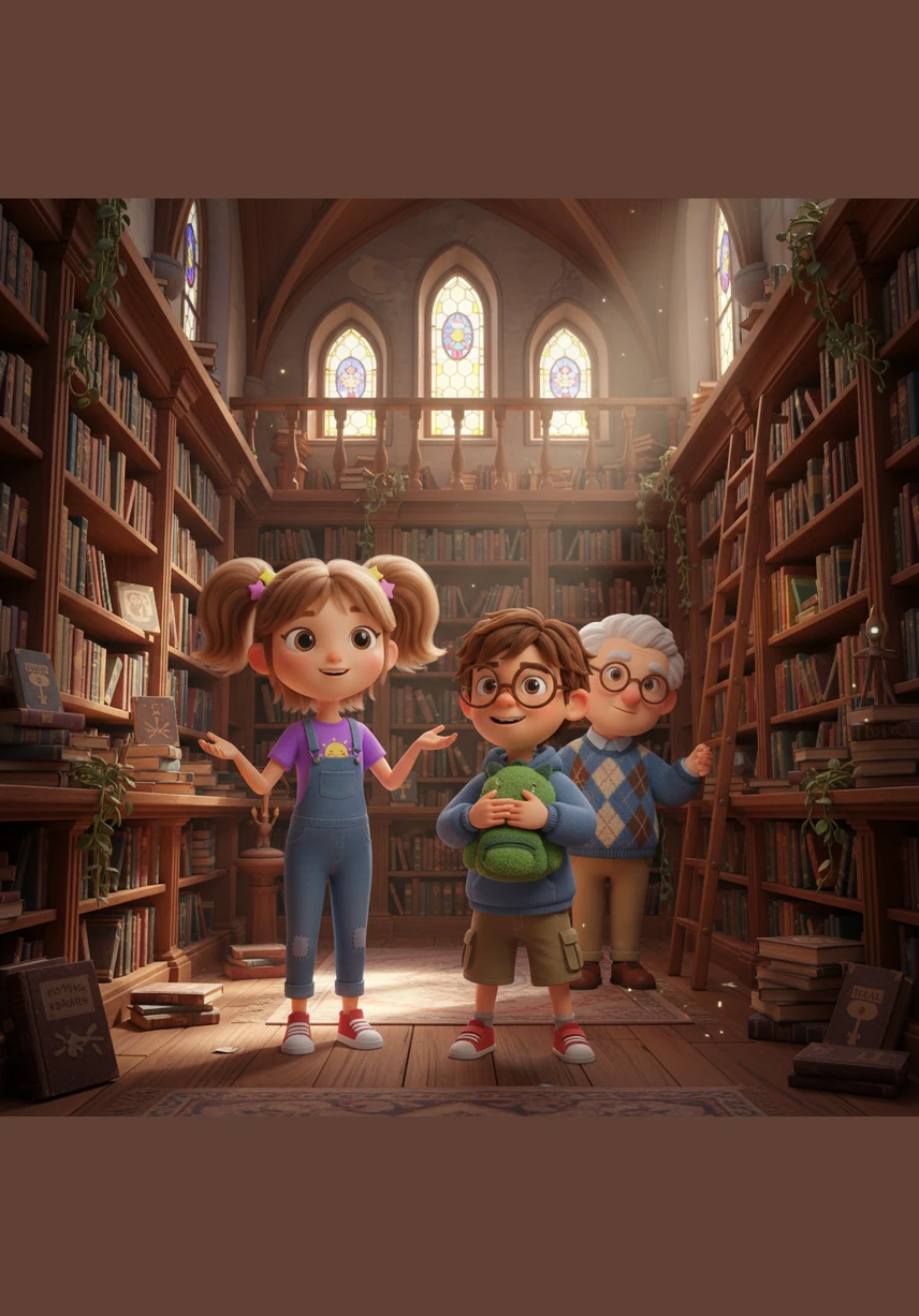 Maya explained that they wanted to find a story that felt like real magic, but they didn't know which shelf to check first. Leo nodded eagerly, clutching his empty backpack and hoping to fill it with wonders from far-off lands.