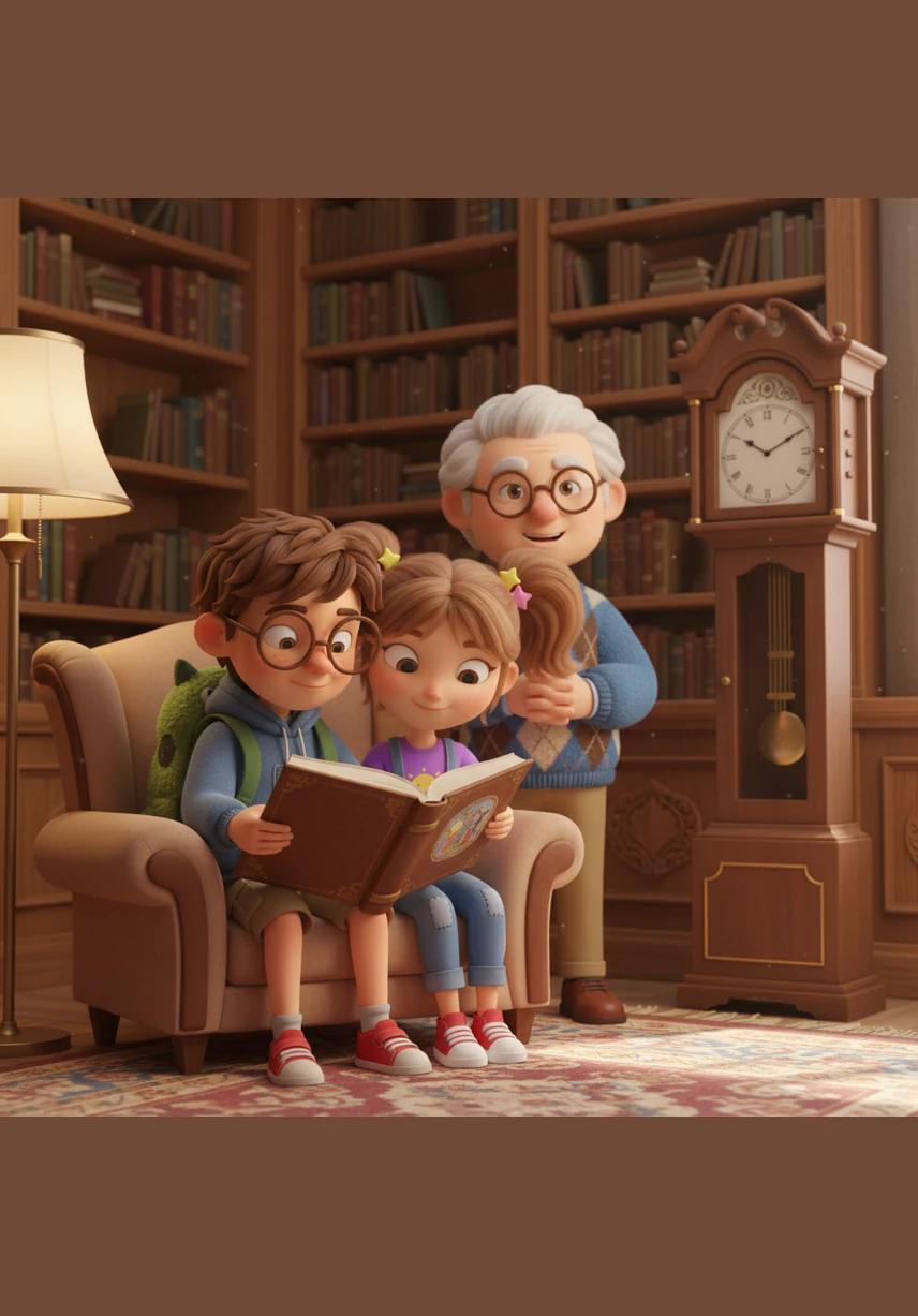 For a whole hour, the only sounds in the corner were the gentle turning of pages and the soft ticking of a nearby grandfather clock. Mr. Page watched from a distance, happy to see two more readers falling under the wonderful spell of a great book.