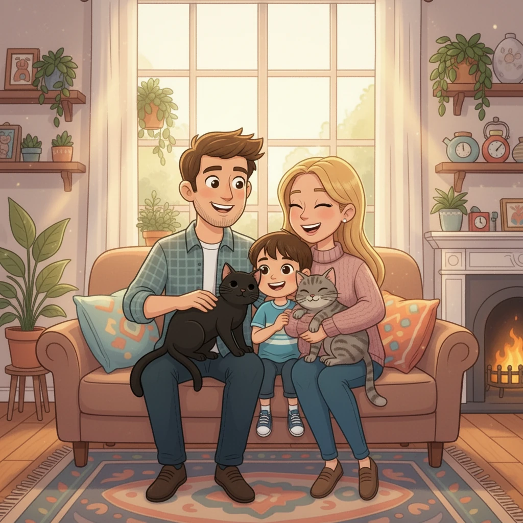 Les années passèrent, et l'amour grandit au sein de cette famille atypique. Arthur, Titi et Loulou, liés par une amitié profonde, prouvèrent que l'amour familial n'avait pas de limites, et que le bonheur se trouvait dans les petites choses du quotidien.