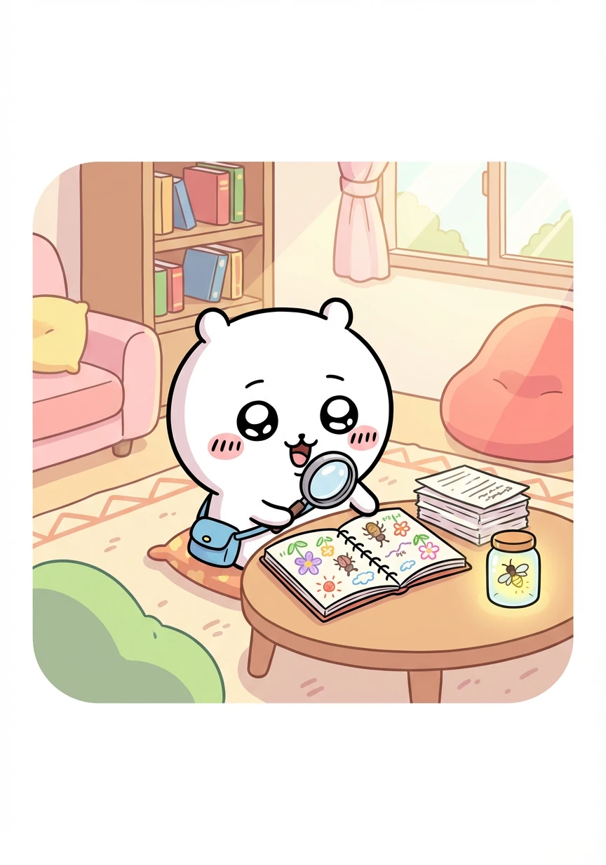 Back in their cozy house, they looked through their notes and drawings, reliving their adventure. They couldn't wait for their next bug-hunting expedition!