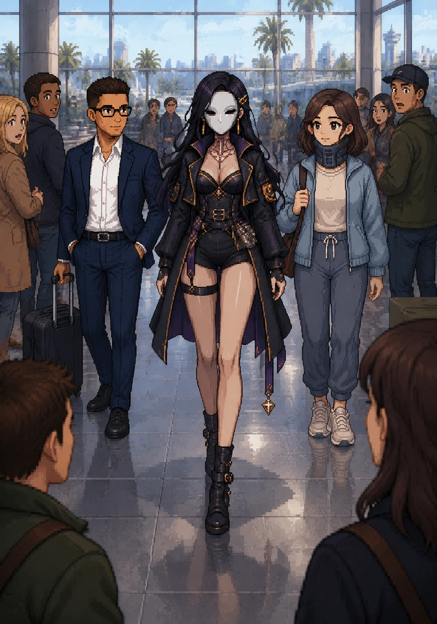 At the bustling Los Angeles airport on a chilly Thursday morning, travelers turn their heads in curiosity as Melody struts past the terminals. Wearing a stylish winter coat paired with bare legs and shorts, she embodies a confident, silent Hollywood star ready to reclaim her stage.