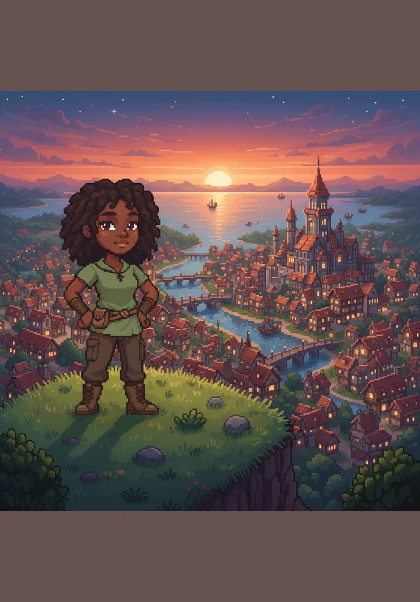 Standing on a high hilltop overlooking the city, Maya watches the golden sunset and feels a profound sense of inner peace. The voices of her past are now just whispers, drowned out by the strength of her present and the promise of her future.
