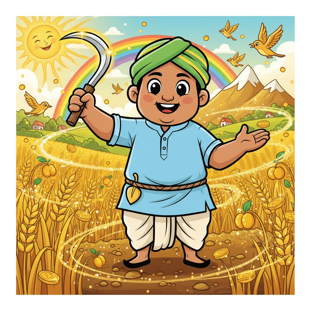 मेहनती किसान और सोने का खेत - Educational stories