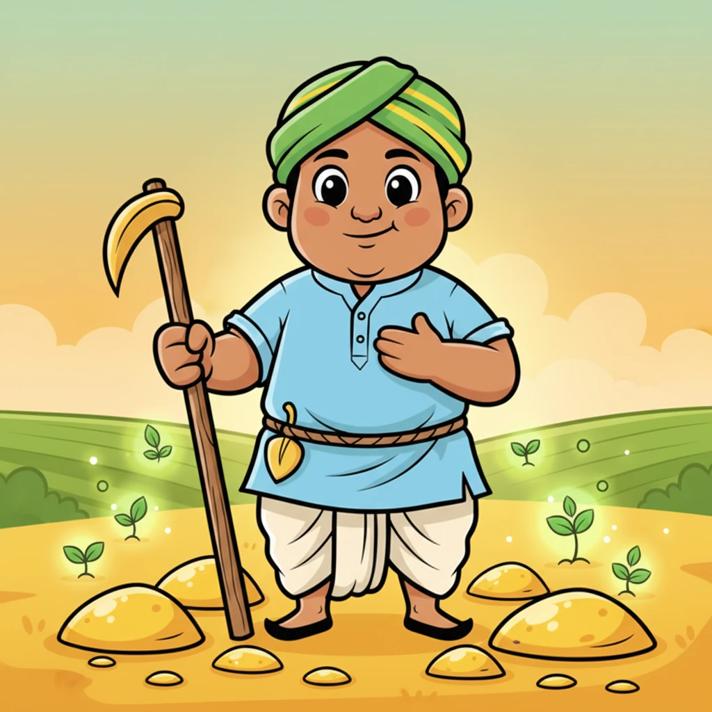 इस बार, रामू ने सोना देखा, लेकिन वह पहले की तरह सिर्फ खुशी से उछला नहीं। उसने समझ लिया था कि असली धन सिर्फ सोना नहीं, बल्कि उसकी अपनी मेहनत और लगन है। उसने सीखा कि जब तक वह मेहनत करता रहेगा, तब तक वह कभी गरीब नहीं होगा। यह ज्ञान उसके लिए सोने से भी ज़्यादा कीमती था।