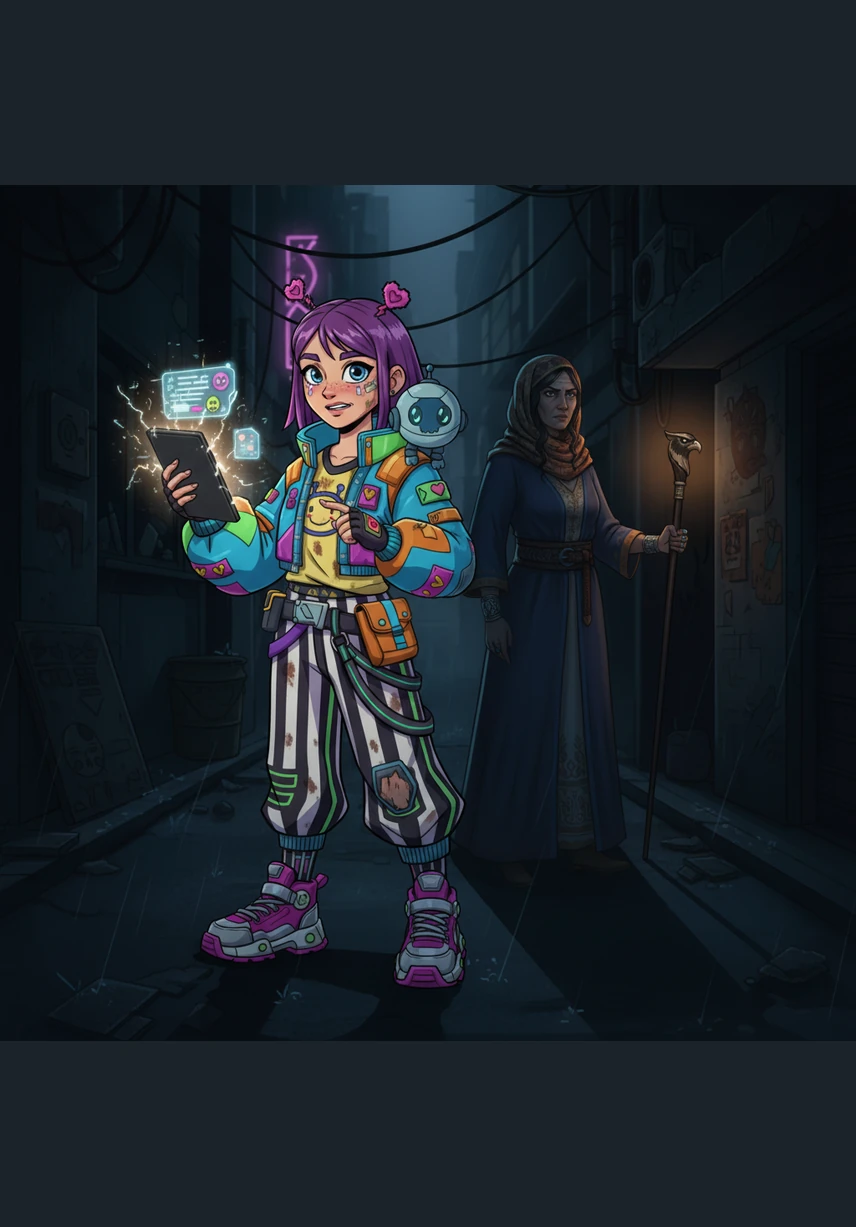 The world suddenly plunges into total darkness, and Layla finds herself alone, surrounded by a circle of glowing red eyes staring from the void. Realizing that fear is her only weakness, she calms her racing heart and begins to walk bravely forward into the dark, searching for the road back home.