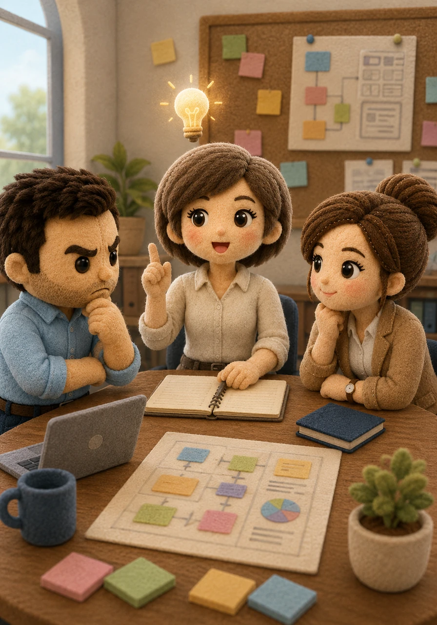 Tras el tropiezo, el equipo se reúne en una sesión de reflexión para analizar los errores y reconocer la importancia de la validación constante. Laura comprende finalmente que en el desarrollo de software, escuchar y documentar son herramientas tan poderosas como el lenguaje de programación más avanzado.