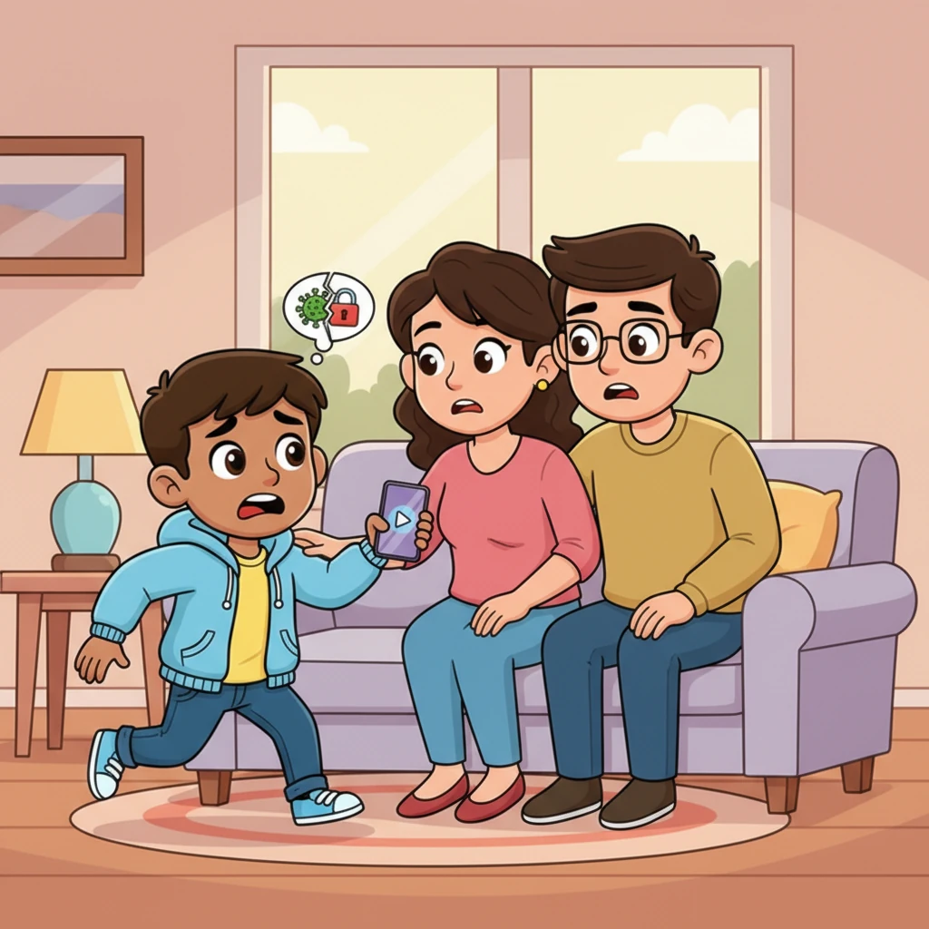 Overwhelmed and scared, Rahul rushed to his parents, his voice trembling as he explained what happened. His parents listened carefully, their faces showing concern. They knew they needed to act fast and help Rahul understand what had gone wrong.