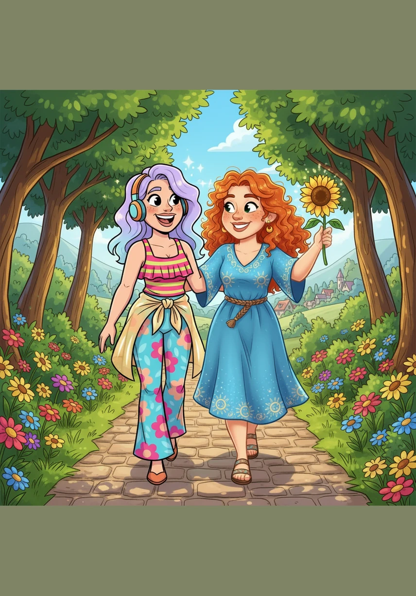 The warm sun of Salou greets them as they step onto the golden sands, the Mediterranean Sea sparkling like diamonds. They walk along the shore, feeling the familiar comfort of a friendship that has stood the test of time.