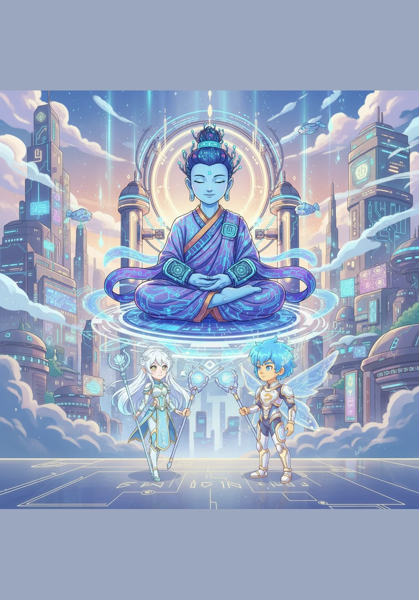 Ngài bắt đầu kể về cõi trời Ba mươi ba xa xôi, nơi ánh sáng lung linh huyền ảo bao phủ khắp vạn vật. Đó là một thế giới thần tiên rực rỡ với những cung điện nguy nga và hào quang tỏa sáng rạng ngời.