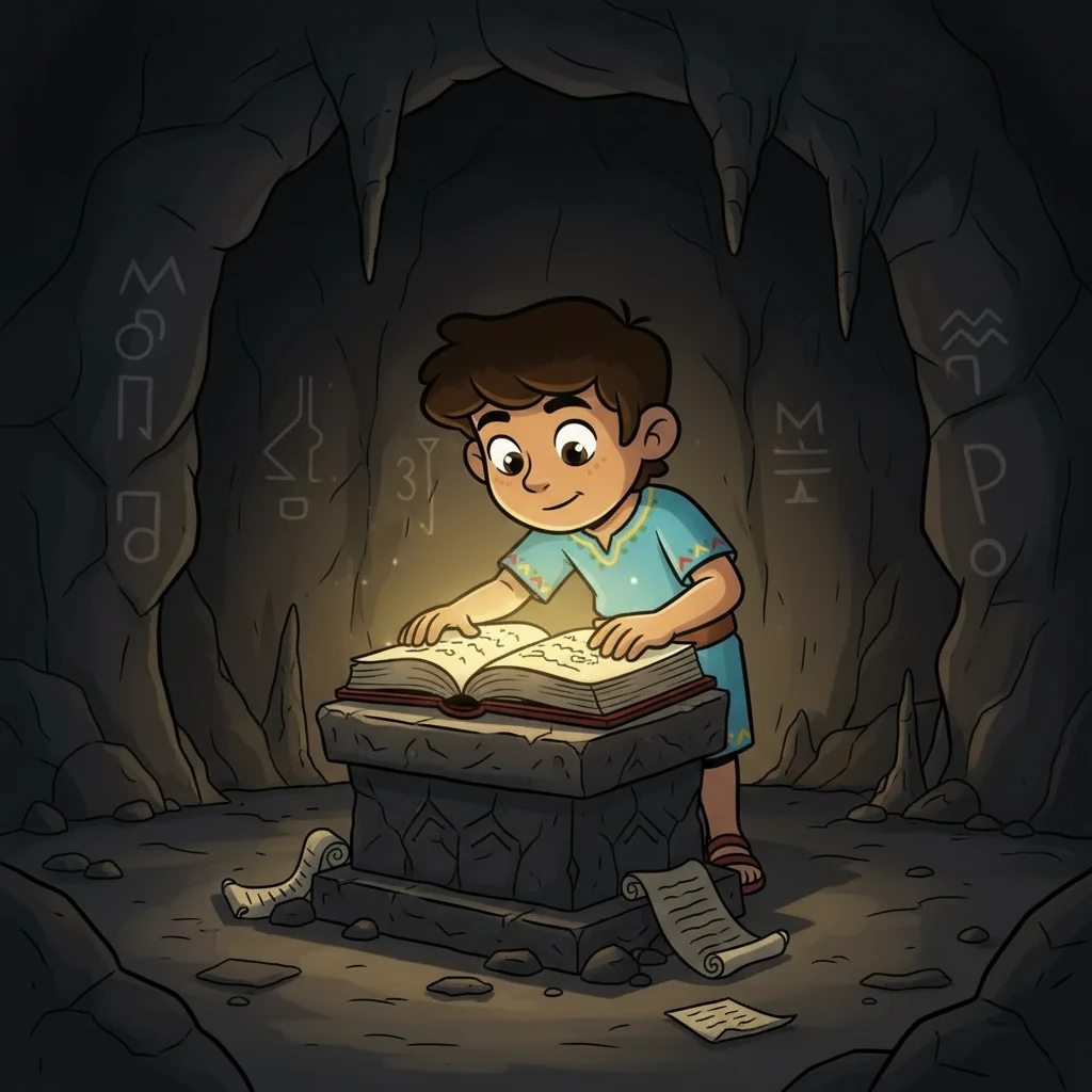 Dentro de la cueva, Aurelio descubrió el “Evangelium Animae”, un texto antiguo que revelaba cómo el alma podía vencer la oscuridad. Leyó la frase: “El hombre se salva enfrentando sus miedos”.
