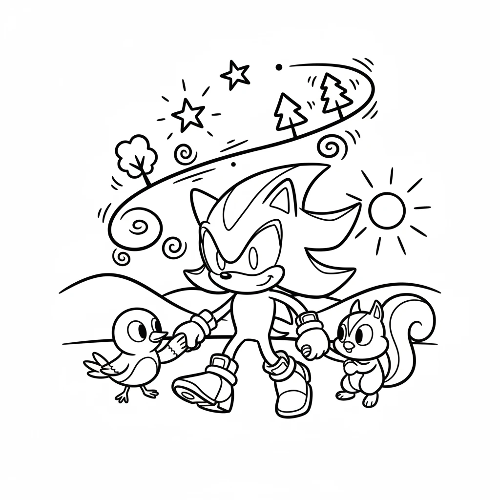 shadow the hedgehog coloring pages