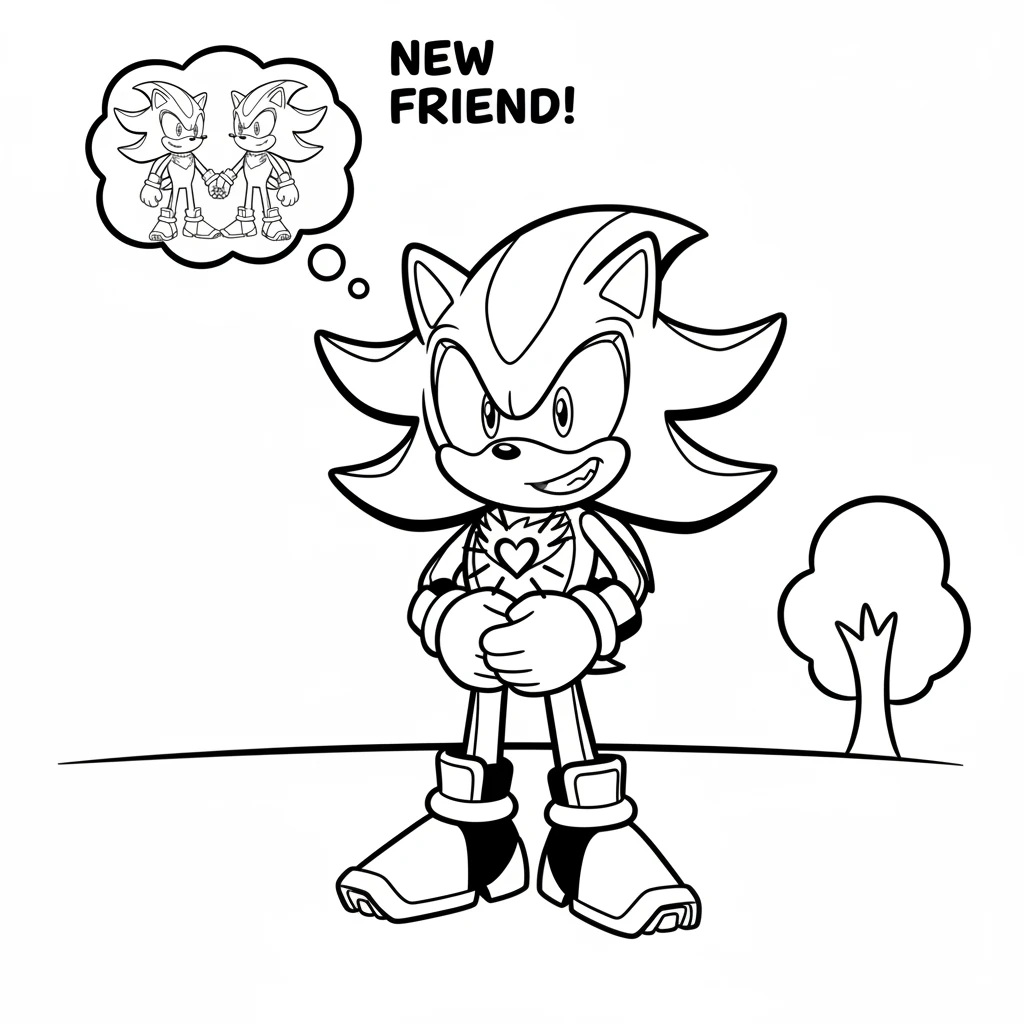 Shadow stood tall, a wide, happy smile now on his face. He felt a wonderful, warm feeling in his chest, like a tiny heart glowing. He had made a new f