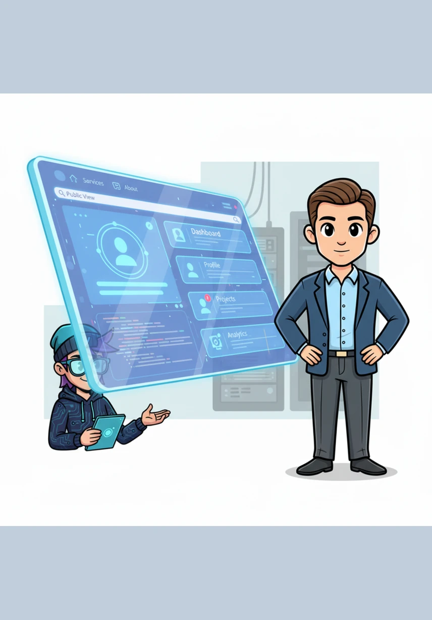 The login system comes to life, featuring a dynamic navigation bar that changes based on the user's status. Alex watches with satisfaction as the interface seamlessly transitions from a public view to a personalized dashboard.