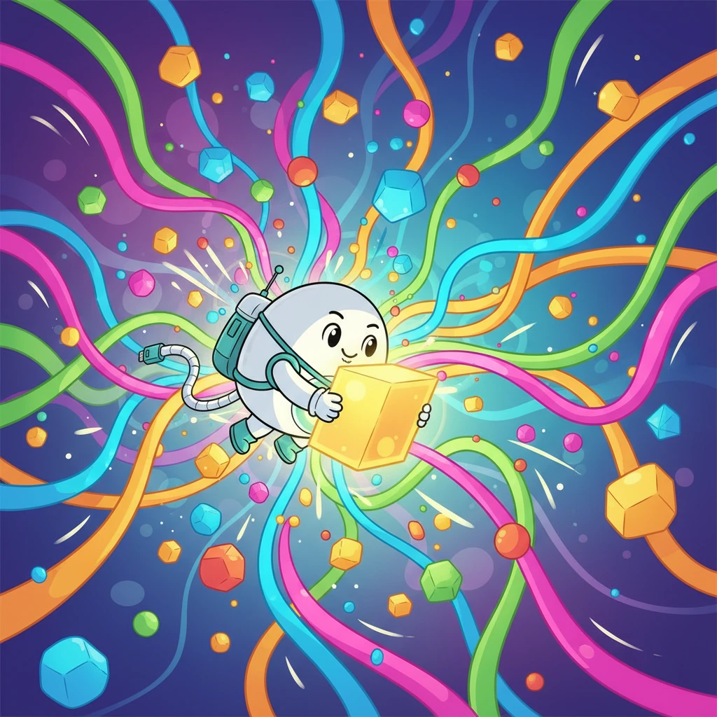 突然，一段重要的信息需要紧急传输。小点勇敢地冲在最前面，引导数据包快速通过拥堵的网络。