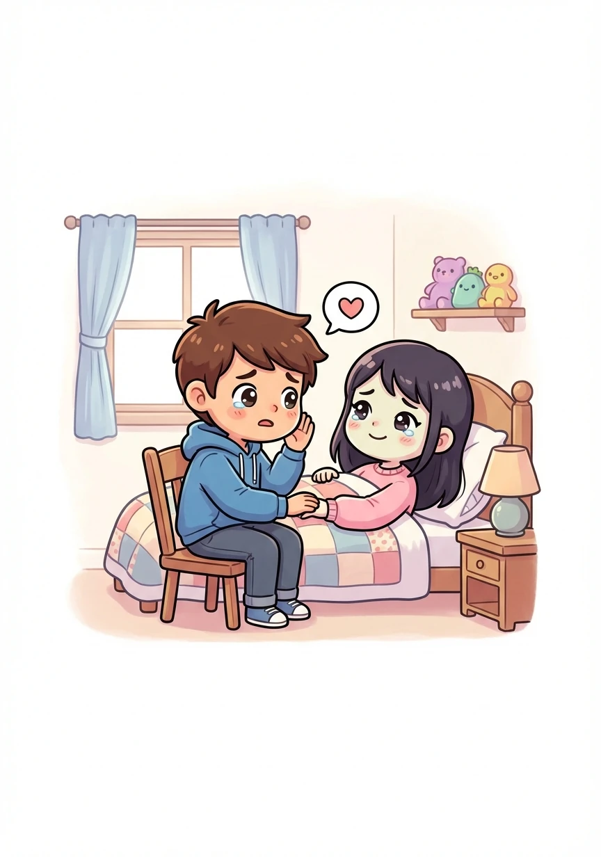 As Sakura's condition worsens, Ethan remains by her side, holding her hand and whispering words of love and hope. Their bond deepens in the face of adversity.