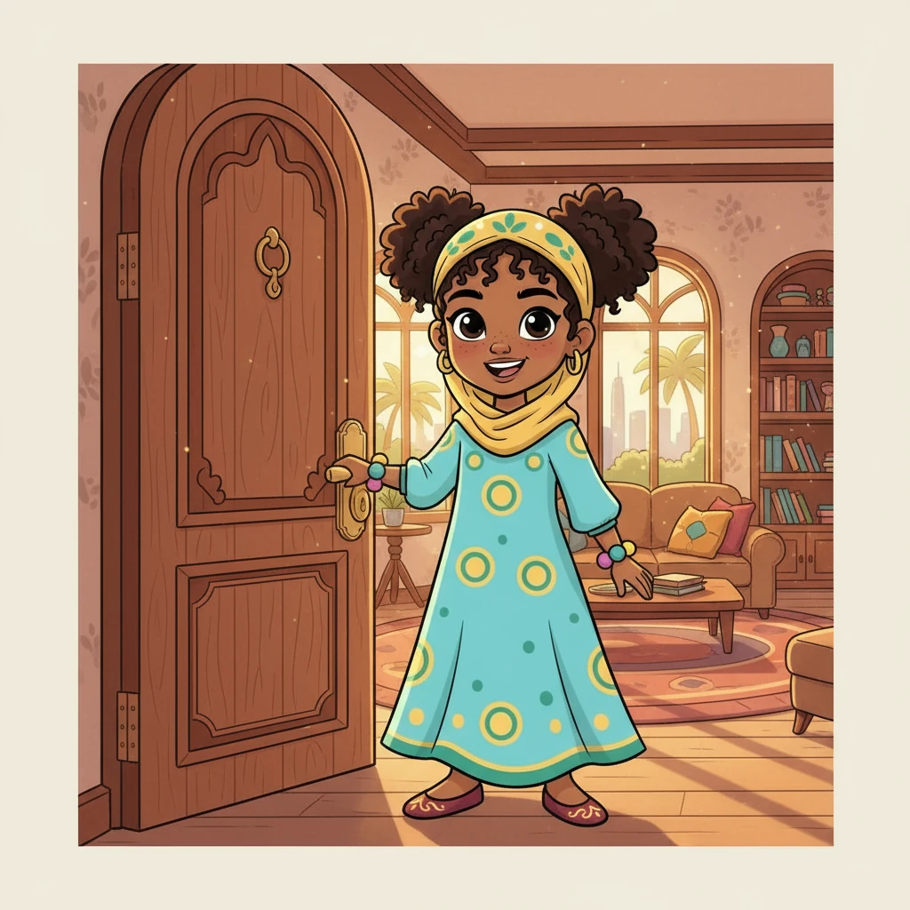 Aisha lived in a cozy home in Dubai. She loved exploring her city and learning about her country. Today, she was especially excited because she was going on a special adventure!