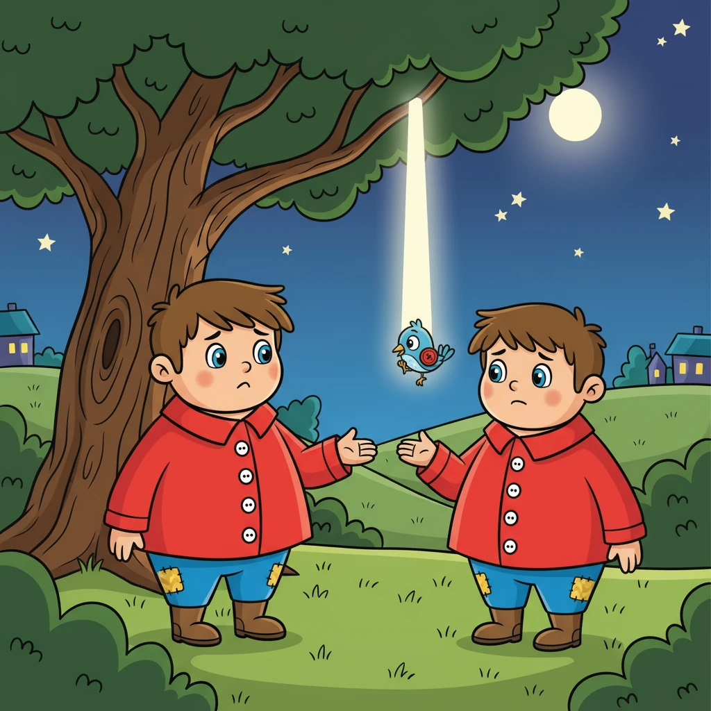 Barnaby, with a gentle voice, explained to Fizz that the moonbeam belonged in the sky, to light up the night for everyone. Fizz, seeing the sadness in Barnaby's eyes, realised he was wrong and agreed to return the moonbeam.