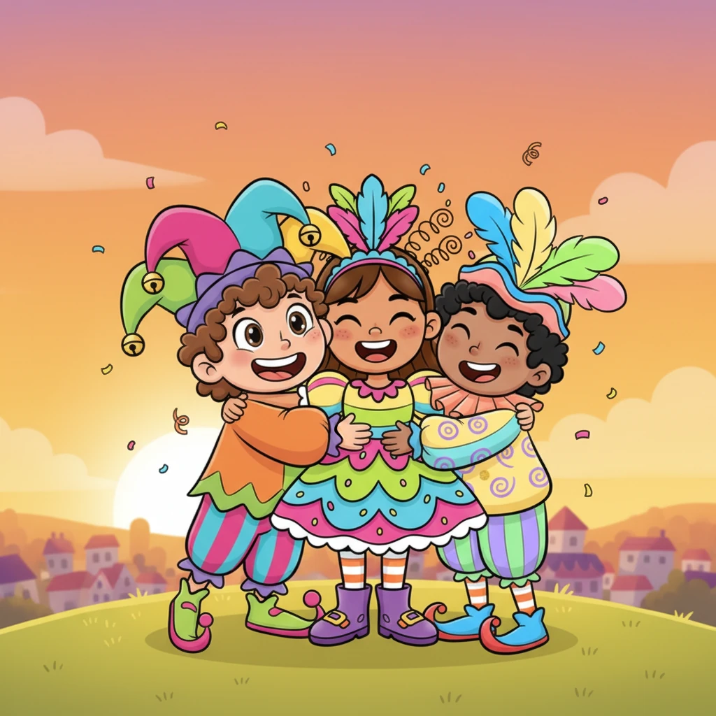 As the sun began to set, casting a golden glow, the children gathered for a group photo. Their faces were beaming with happiness, a perfect memory of their incredible day. Lily hugged her friends, wishing the fun would never end.
