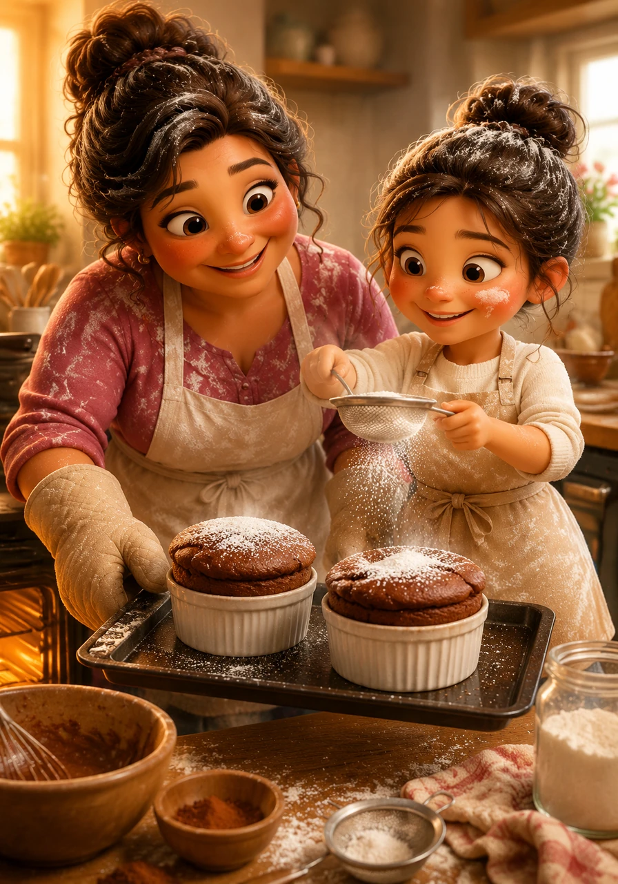 The oven timer dinged, and Tresa carefully pulled out two perfectly risen, magnificent chocolate soufflés. Isabella dusted the tops with a delicate snowfall of powdered sugar, her eyes shining with pride. They hadn't just baked a complicated dessert; they had created a memory that would last a lifetime.