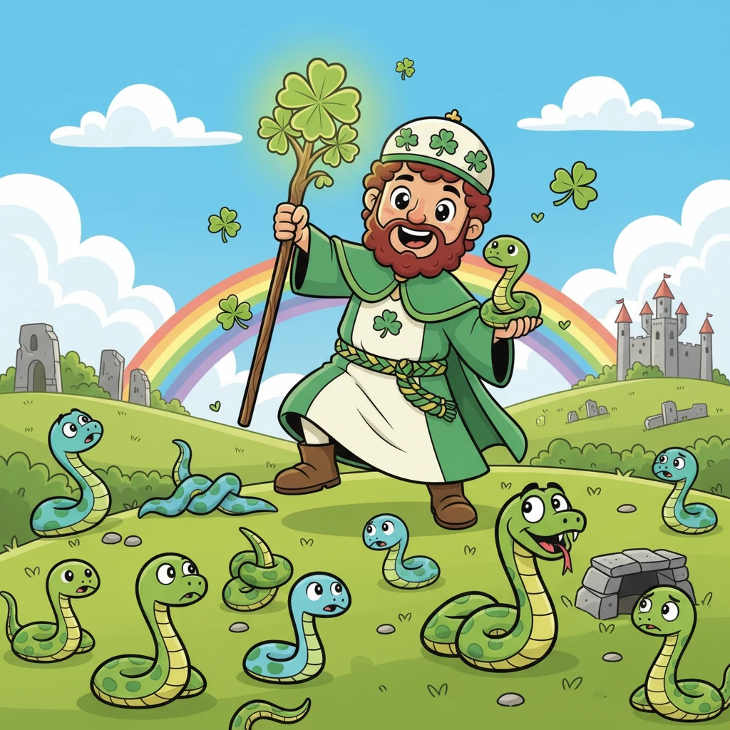 🍀 San Patricio y las Serpientes de Irlanda 🍀
