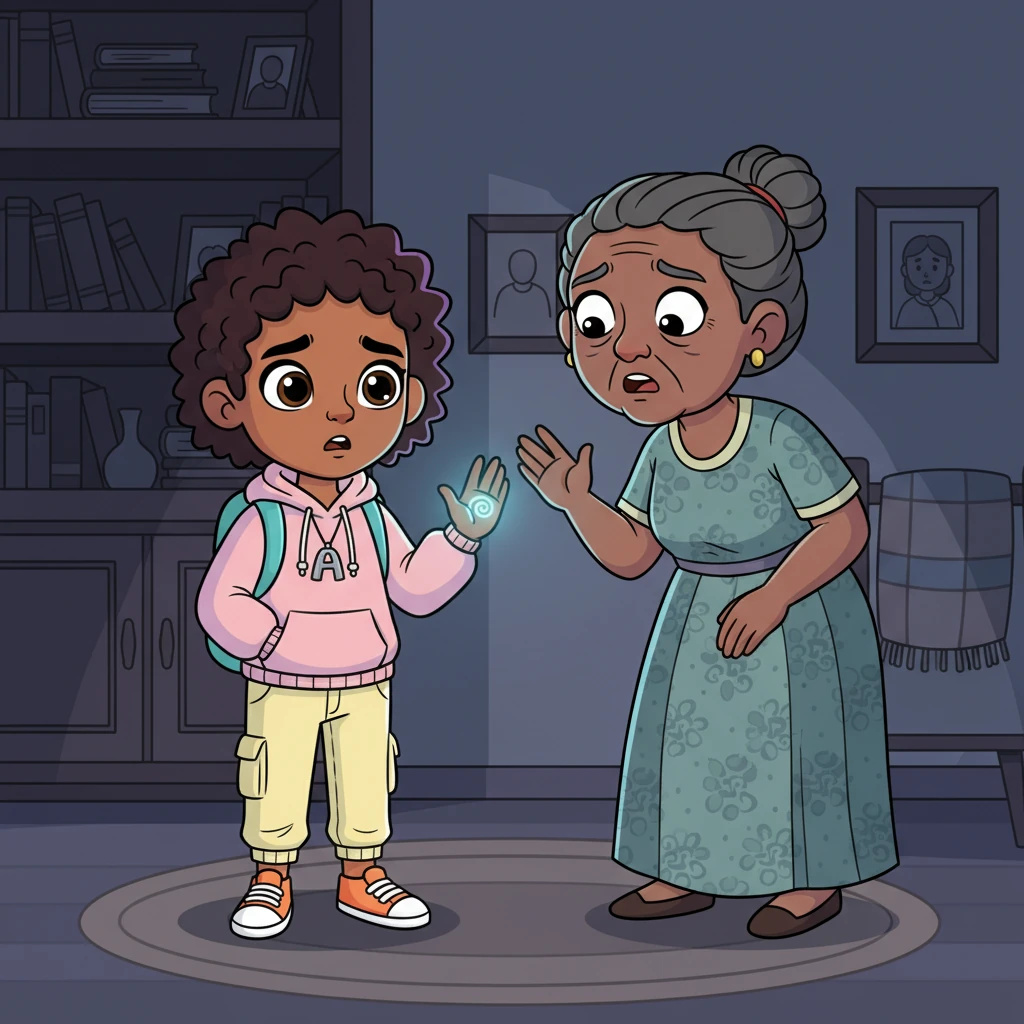 When his grandmother sees the mark, her face drains of color, her eyes wide with a mixture of fear and sorrow. "That truth was buried for a reason, Amani," she whispers, her voice trembling with an ancient warning. Her words hang in the air, heavy with untold history.