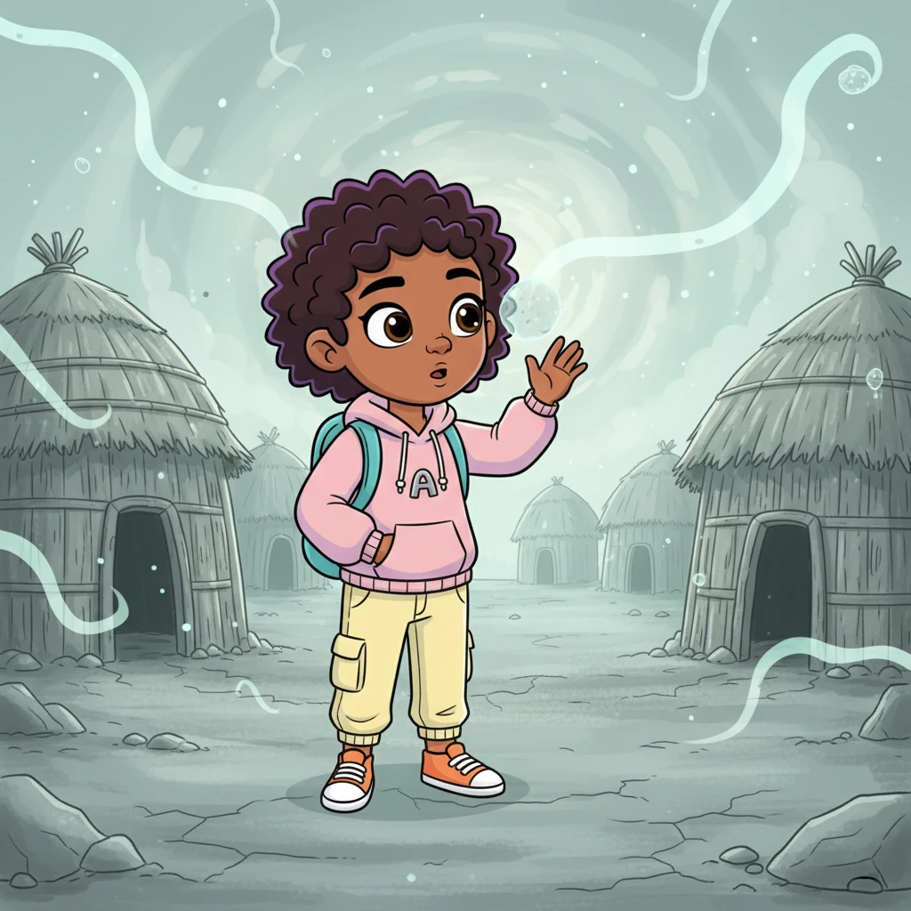 Beyond the door lies a spectral village, completely erased from history and frozen eerily in time. Ancient huts stand silent, and dust motes hang suspended in the air, as if life paused mid-breath. It's a haunting echo of a world long lost.