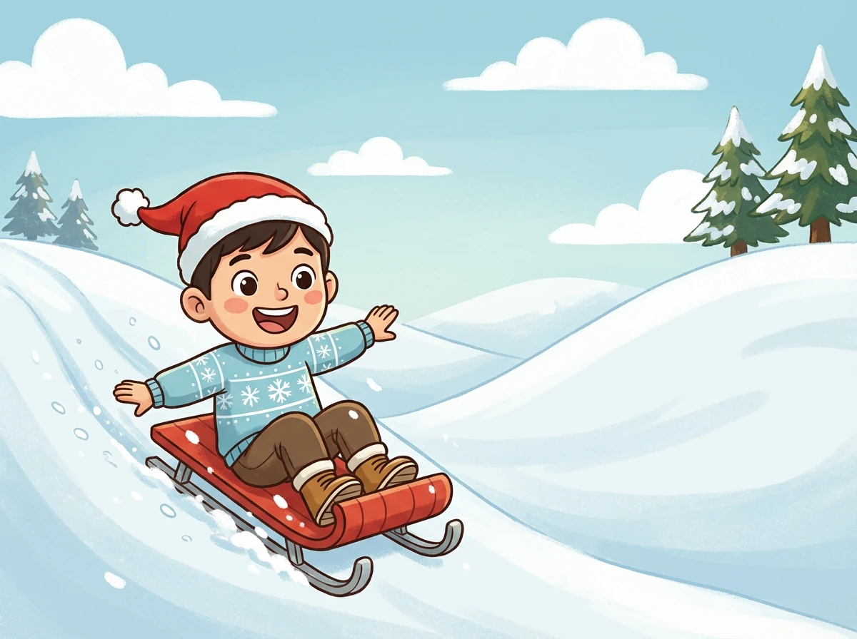 小光和小美一起玩起了「尋找聖誕小精靈」的遊戲。他們在圖書館裡到處尋找,最後找到了一個藏在書架後面的小精靈。