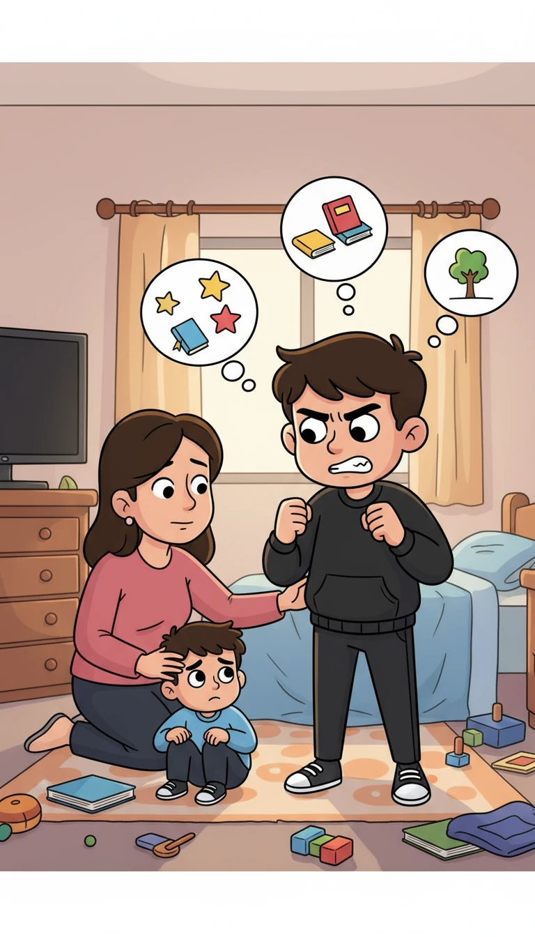 Adam, frustré par ses difficultés, se montrait agressif envers son petit frère, Ahmed Iyad. Un soir, Nadia, inquiète, interrogea Adam sur ses rêves et lui parla de l'importance de l'intelligence et de la discipline.