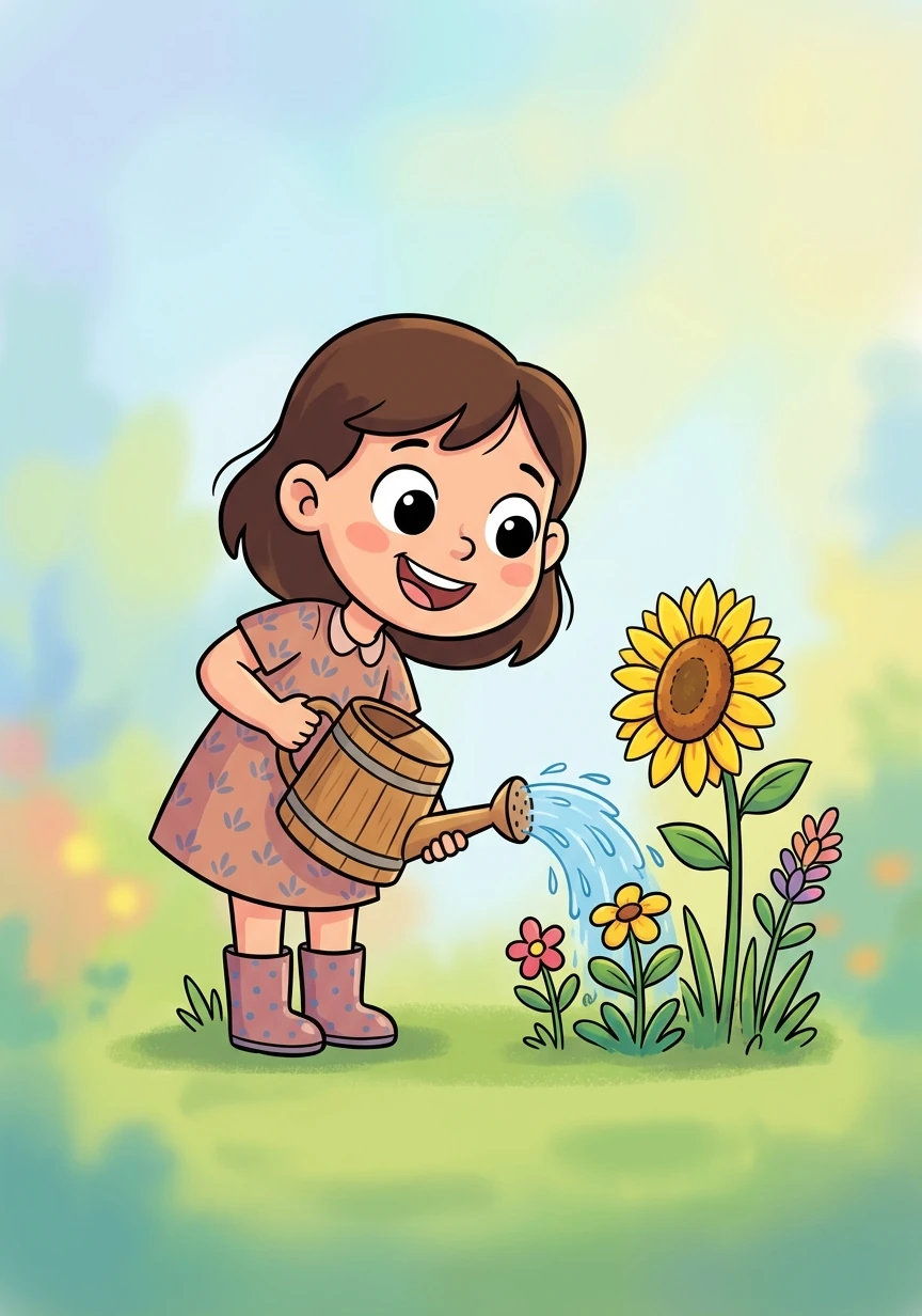 An không còn cảm thấy cô đơn nữa. Cô bé đã tìm thấy niềm vui và ý nghĩa trong cuộc sống, ngay trong khu vườn của mình.