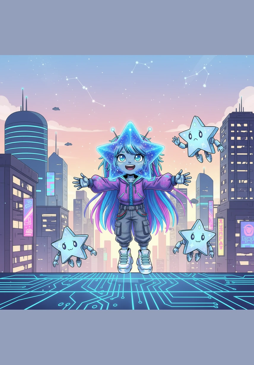 One bright morning, Twinkle gathers her star friends to announce her big decision to explore the universe and its many wonders. Her best friend Starla waves goodbye with a mixture of worry and pride as Twinkle prepares to soar away from her familiar constellation.