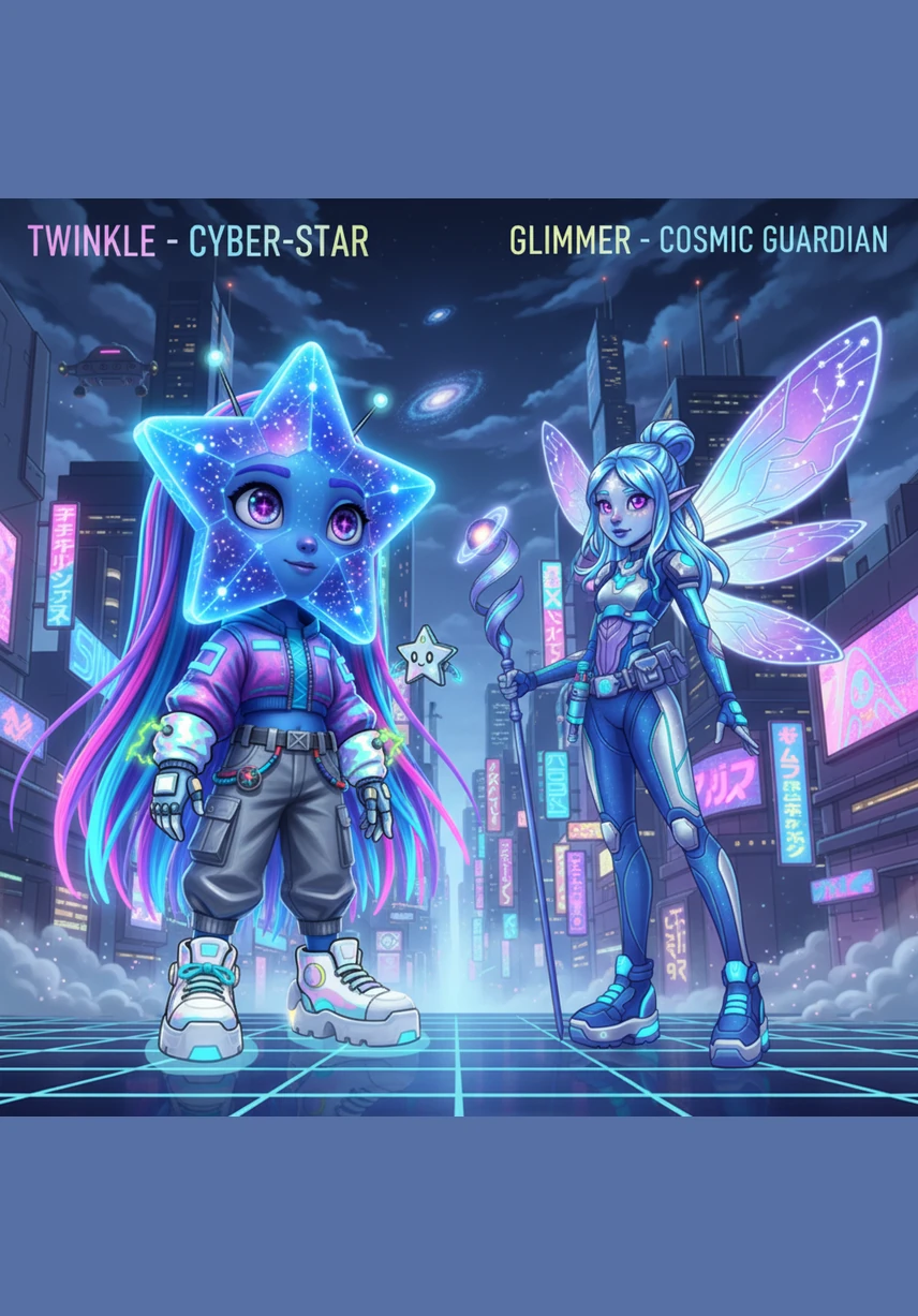 Twinkle and Glimmer are greeted by the Rainbowlings, tiny creatures with translucent wings and bodies that change color based on their happiness. The friendly inhabitants welcome the travelers to their garden of light with joyful chirps and playful dances.