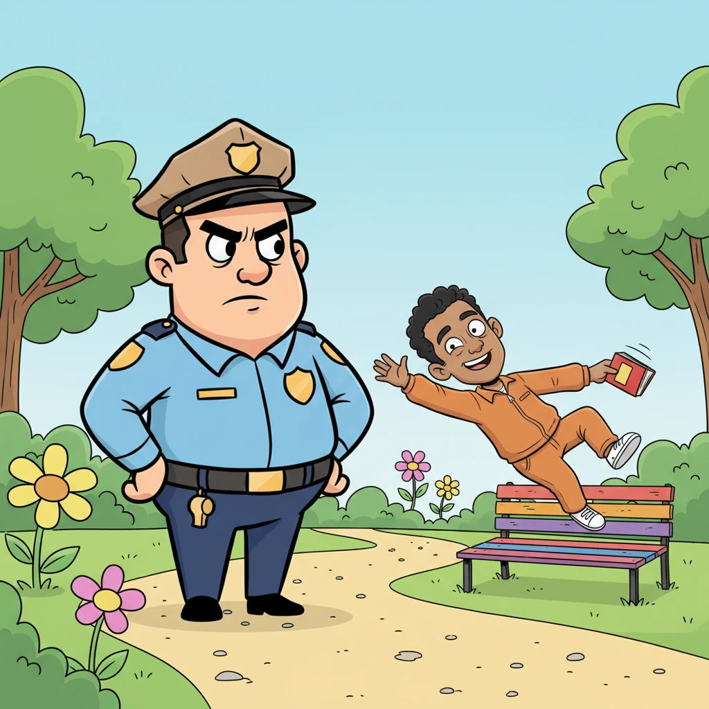 Officer Miller, tall and imposing, patrolled with a gaze that could freeze water. He spotted Jax's antics, a familiar irritation. Their conversations were usually a dance of Jax's barbed jokes and Miller's stern, clipped replies, yet a strange respect simmered beneath their surface.