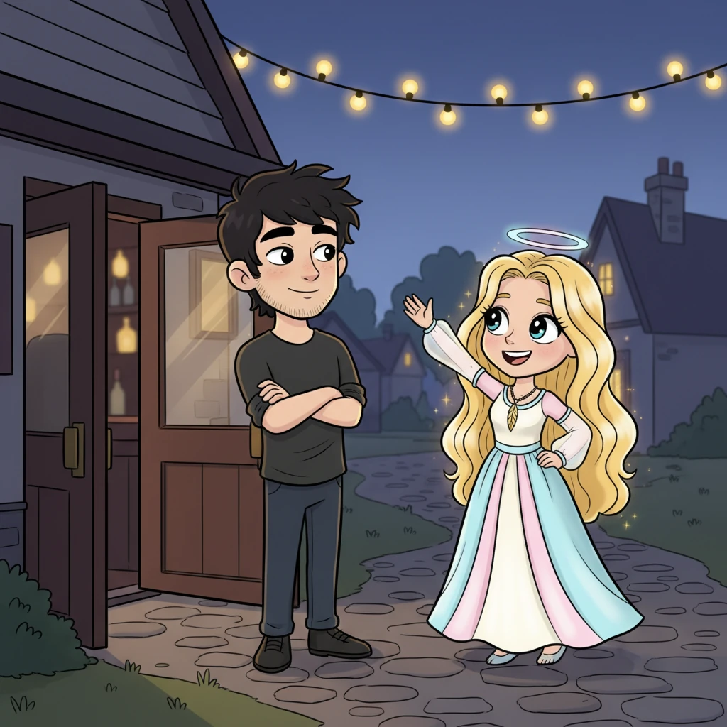 As the evening ended, Rebekah waved goodbye, her smile leaving a lingering warmth in the air. Logan watched her go, his arms crossed as usual, but there was a definite, almost imperceptible softness around his eyes. The bar felt less dim, his world a little brighter, thanks to his unexpected angel.