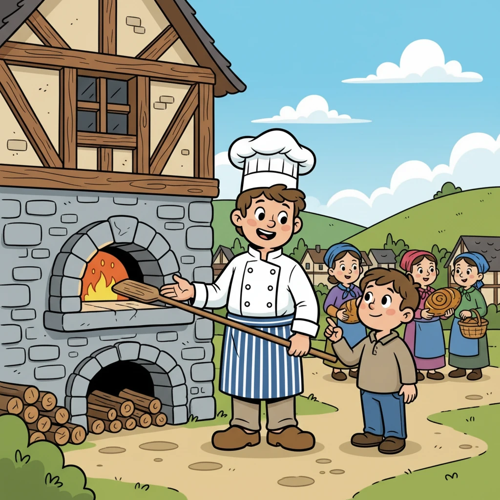 Le boulanger, voyant l'intérêt de Gaspard, lui souriait. Il lui expliqua l'importance du four banal pour le village, un lieu de partage et de convivialité. Il lui raconta la légende du pain « Le Polignac », une recette secrète transmise de génération en génération.