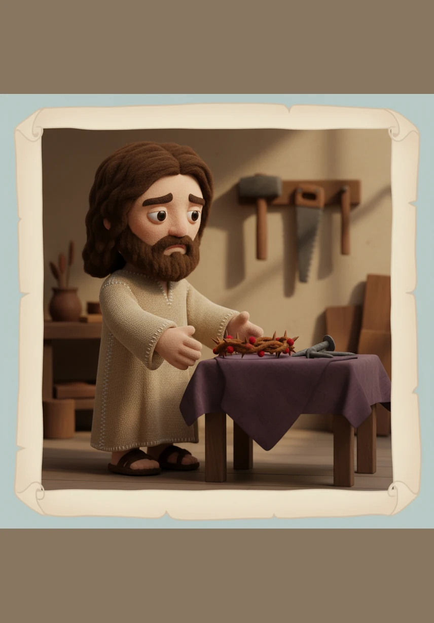 A simple tunic casts an unnaturally long shadow over a dusty, winding path, symbolizing an inevitable advance toward the ultimate sacrifice. The viewer no longer just watches a scene; they begin to feel the human cost of the journey unfolding before them.