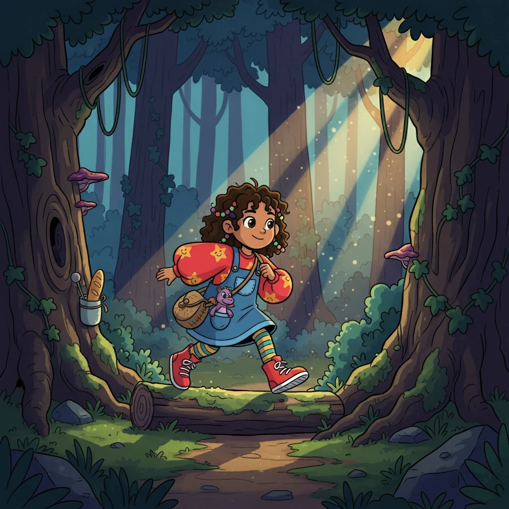 One sunny morning, Srinika decided she could no longer resist the allure of the woods. She packed a small bag with a loaf of bread and a bottle of water, determined to uncover the secrets hidden within. With a deep breath, she stepped into the shadows of the ancient trees.