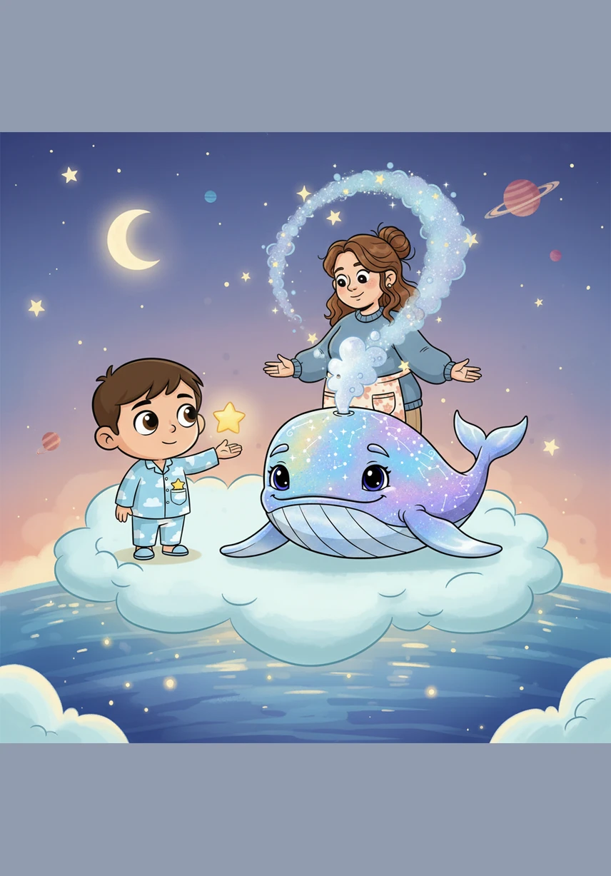 A tiny, wandering star fell from the sky and landed right in Oliver’s open palm. It felt warm and pulsed with a soft, comforting rhythm like a tiny, glowing heartbeat. He tucked the little star safely into his pajama pocket to keep it as a souvenir of his journey.