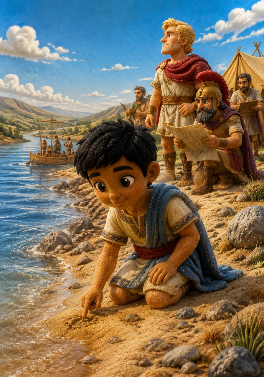 As the scene shifted, Kabir watched Greek explorers charting the lands under a brilliant blue sky, led by the tales of Alexander the Great. They adapted the Persian name into Indus, and soon, the entire vast land beyond the river became known to the Western world as India. Kabir ran his fingers through the warm river sand, realizing how a single body of water shaped the world's map.