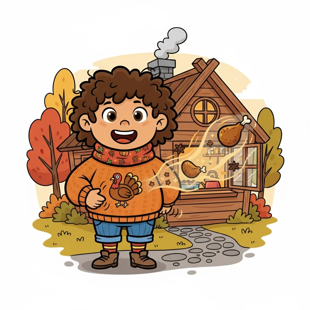 As they got closer, they smelled something wonderful. The aroma of roasted chicken and warm spices filled the air. Pipkin's tummy rumbled with anticipation.