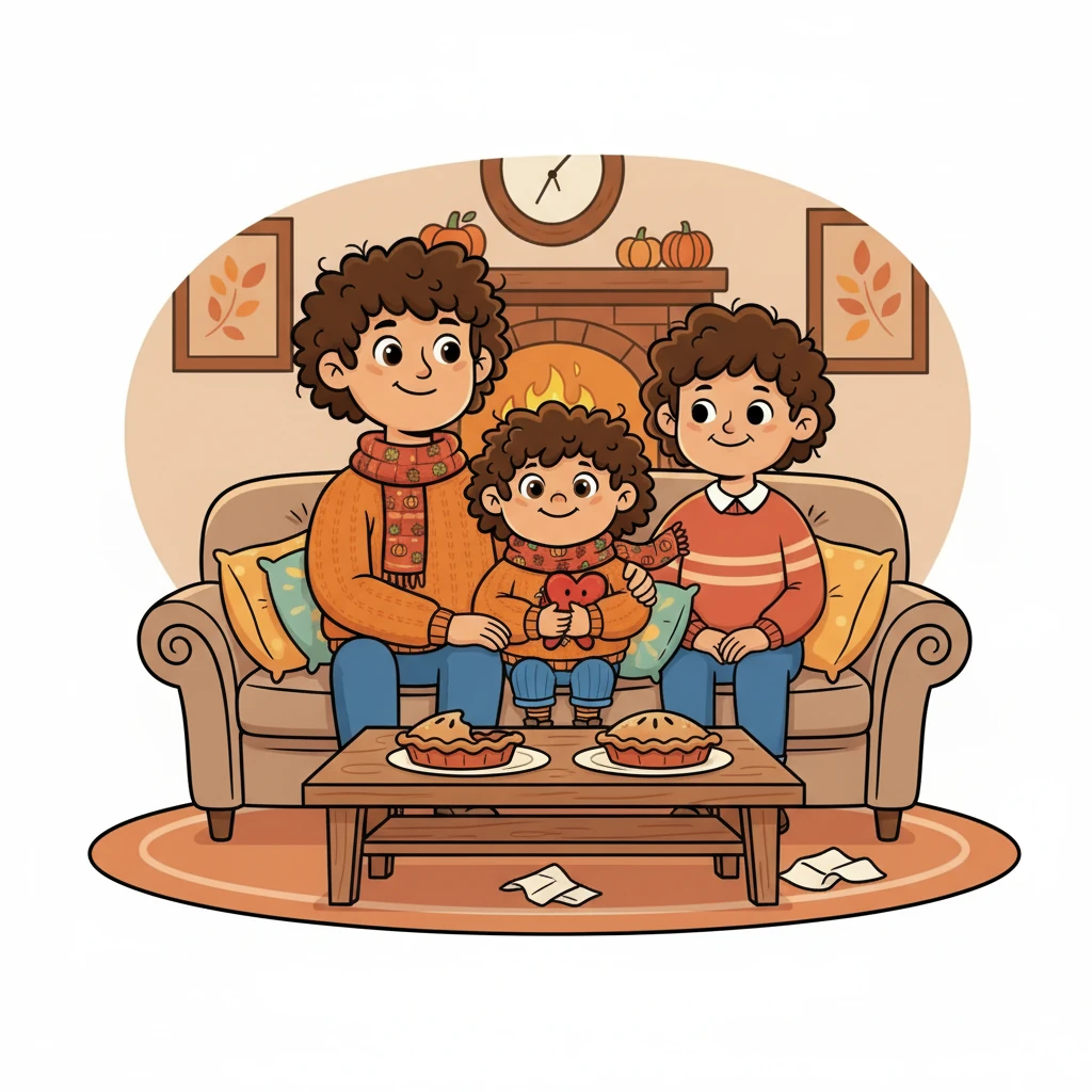 After the feast, Pipkin snuggled with his family. Full of good food and happy memories, he knew this Thanksgiving would be one he would never forget. The house was filled with love and warmth.